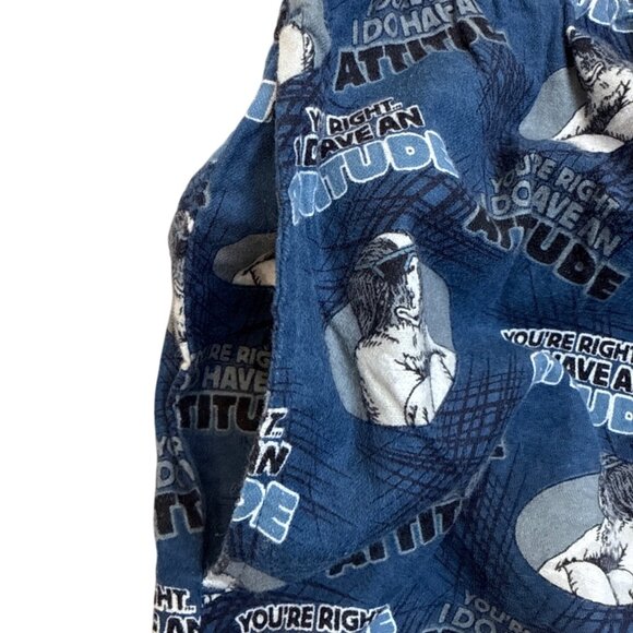 Dog Print Lounge Pant "Youre Right I Do Have An Attitude" Blue White Sz XL - New - Picture 4 of 9